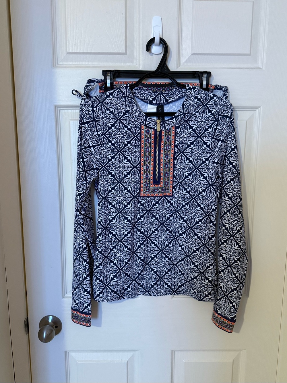 LA BLANCA INDIGO MANDELA HALF ZIP LONG SLEEVE RASHGUARD TOP WITH MATCHING BOTTOM